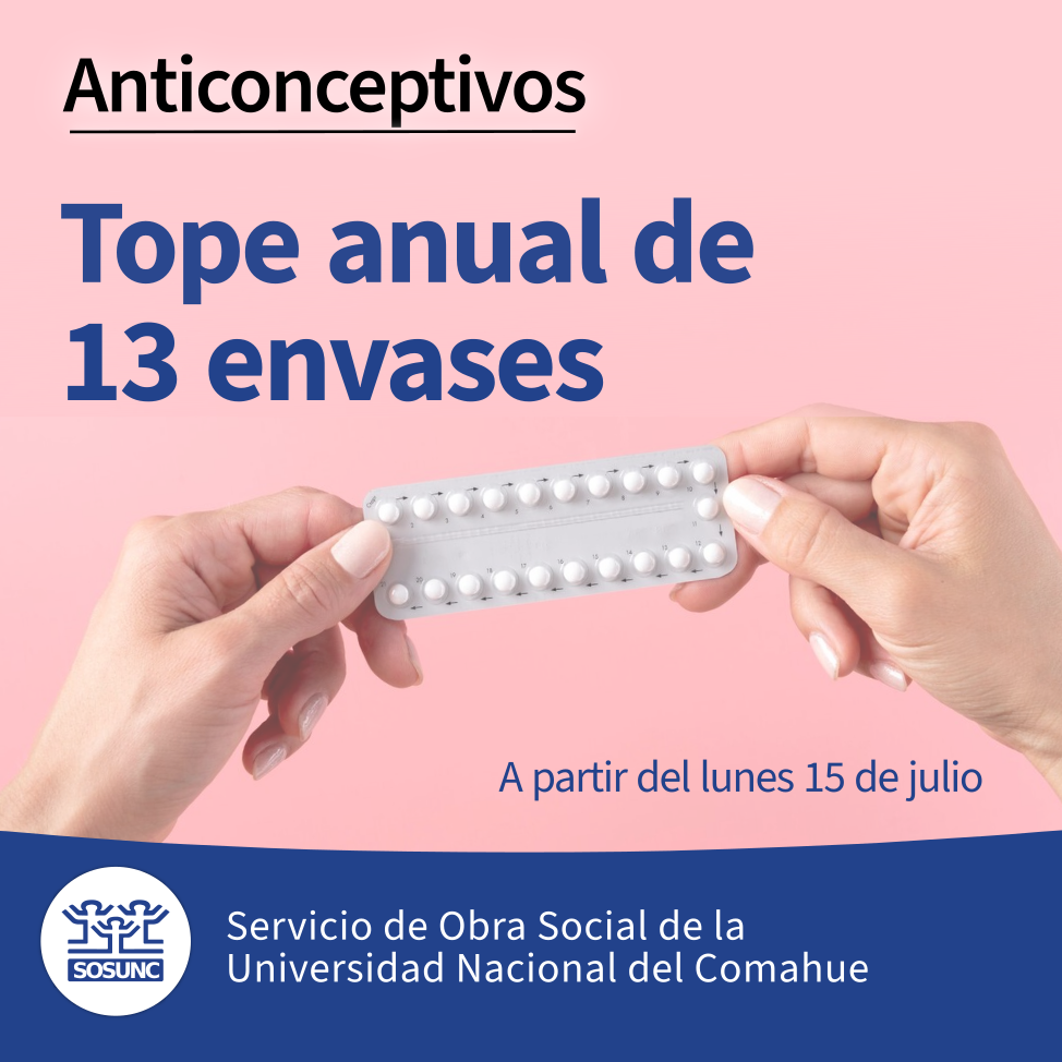 Anticonceptivos: tope anual de 13 envases