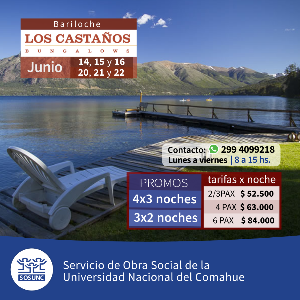 Bariloche: promos para junio en Los Castaños