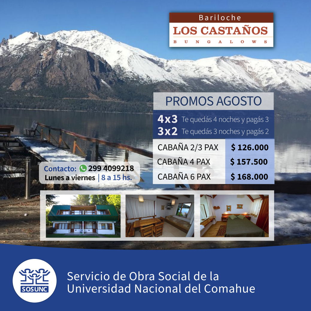 Bariloche: promos para agosto en Los Castaños