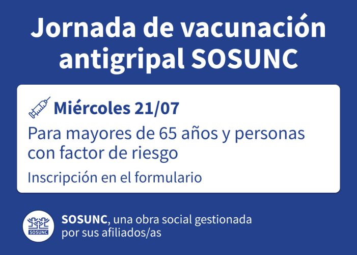 Jornada de vacunación antigripal para mayores  y personas de riesgo