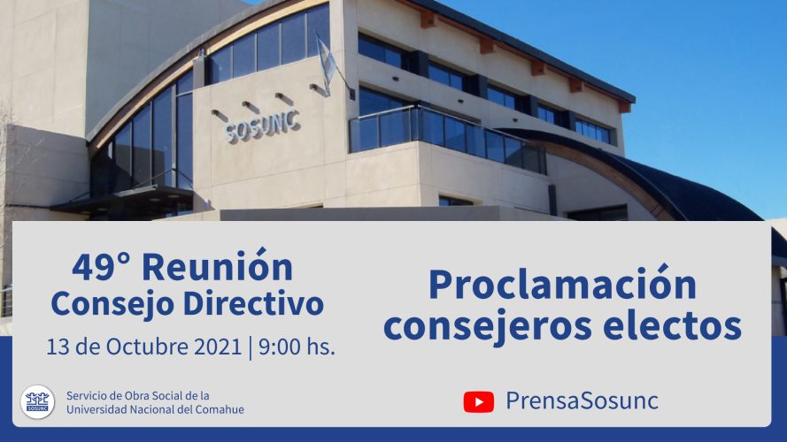 Proclamación de Consejeros/as Electos/as | miércoles 13 – 9hs.