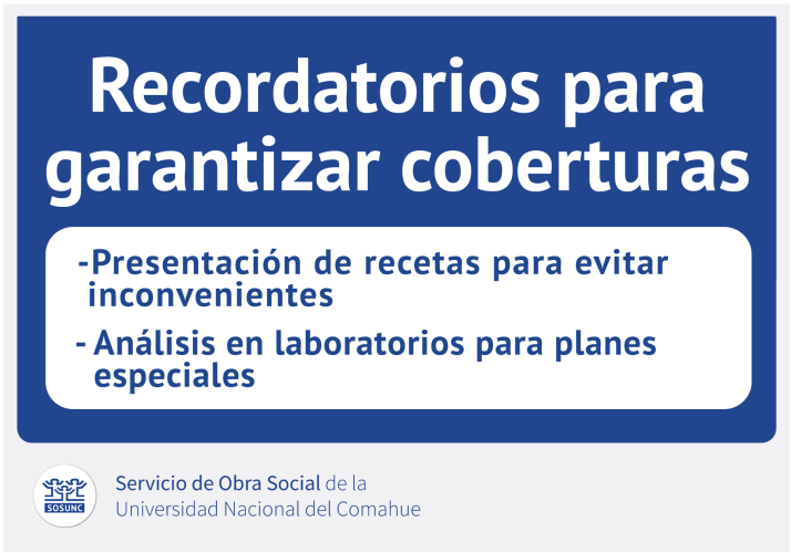Recordatorios para garantizar coberturas