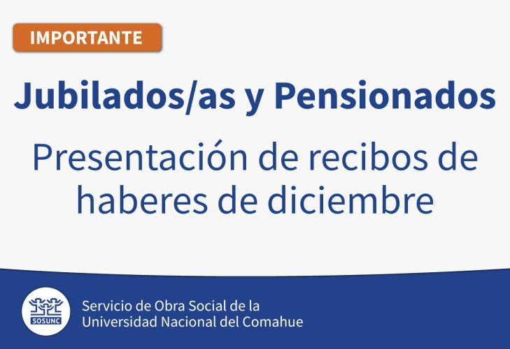 Presentación de recibos de jubilaciones y pensiones