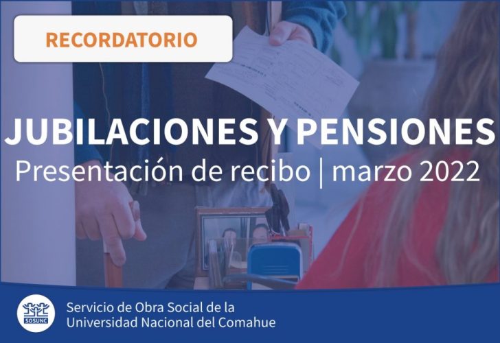 Jubilaciones y pensiones: recibos de marzo