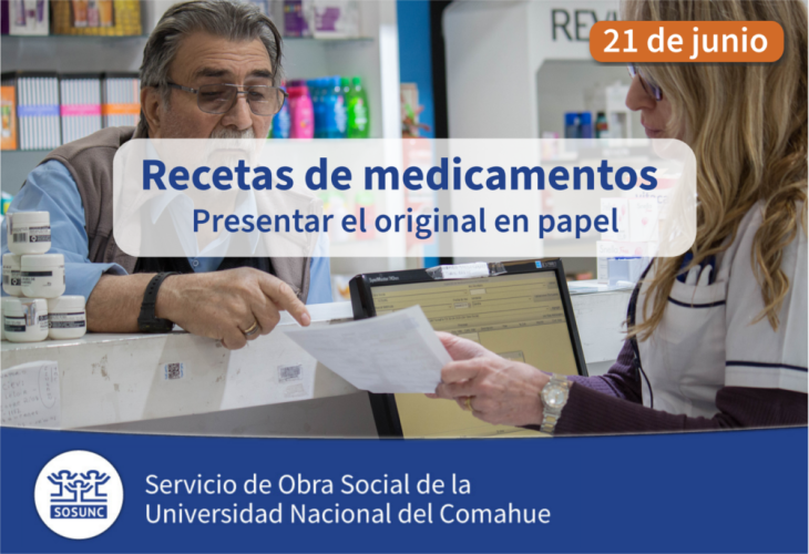 Hay que presentar la receta original en papel