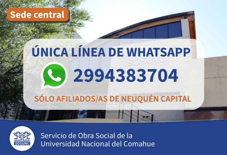 Único Whatsapp para Neuquén capital