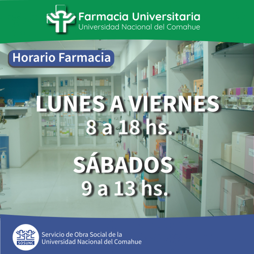 Farmacia | Horarios de atención