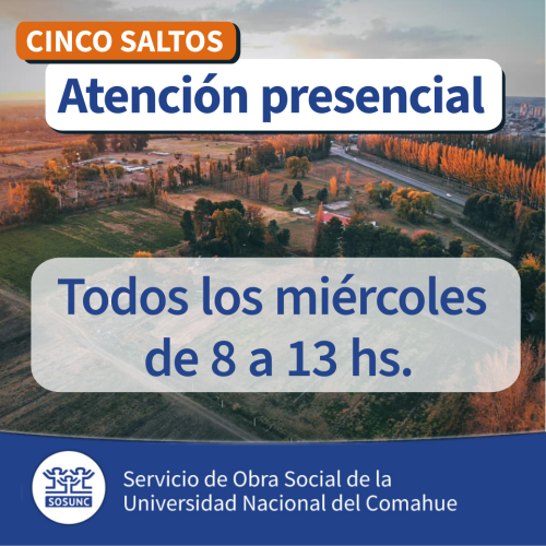 Atención presencial en Cinco Saltos