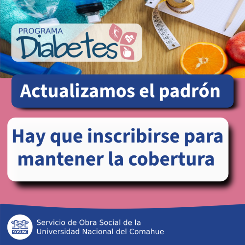 Diabetes: Hay que inscribirse para tener la cobertura