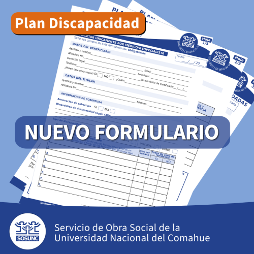 Nuevo formulario del Plan Discapacidad