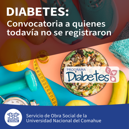 Diabetes: convocatoria a quienes no se registraron