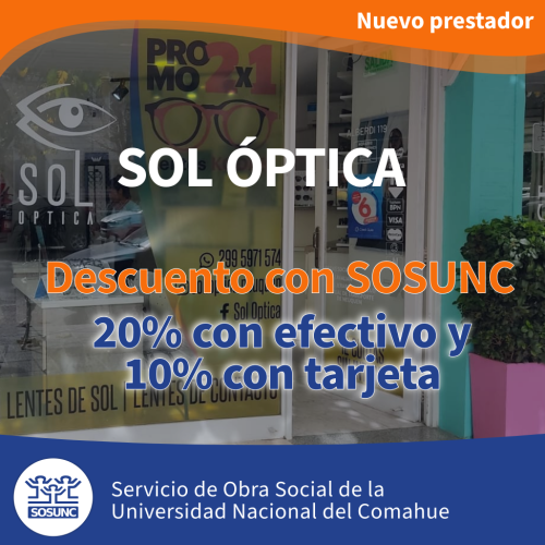 Nuevo convenio con Sol Óptica