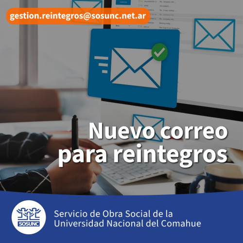 Nuevo correo electrónico para tramitar tus reintegros