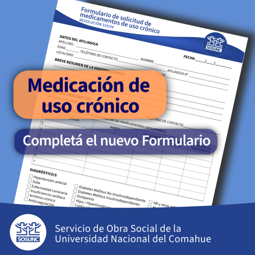 Medicación crónica: completá el nuevo formulario