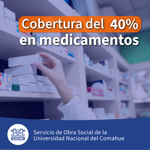 Medicamentos: cobertura del 40%