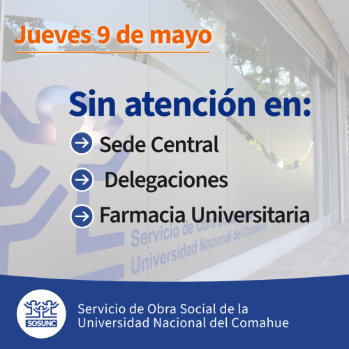 Jueves 9 de mayo: sin atención 