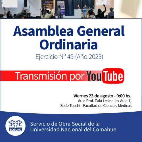 Asamblea General: transmisión por Youtube
