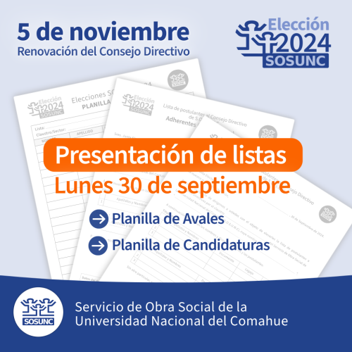 Elección 2024: Presentación de listas