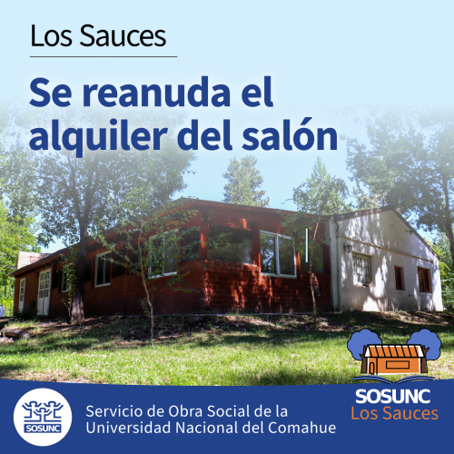 Alquiler del salón bufet de Los Sauces