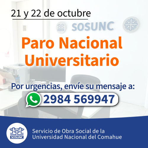 21 y 22 de octubre: sólo urgencias 