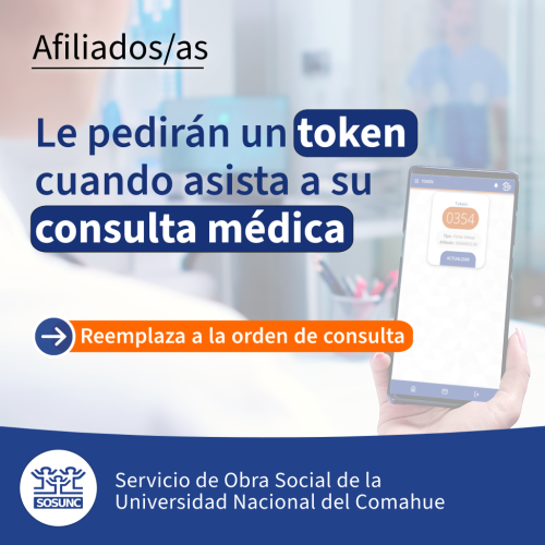 Le pedirán un token cuando asista a su consulta médica