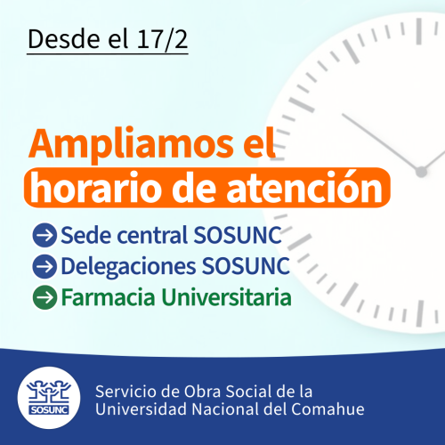 Sede central y  Farmacia: ampliamos el horario