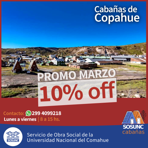 Cabañas de Copahue: marzo con descuento