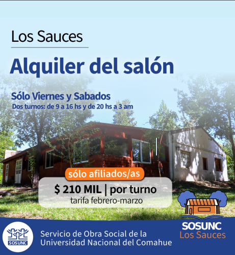 Los Sauces: Actualizamos la tarifa
