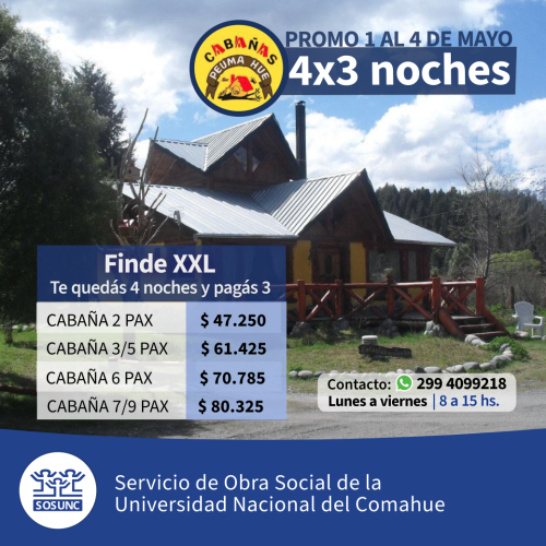 Cabañas Peuma Hue: 4×3 noches