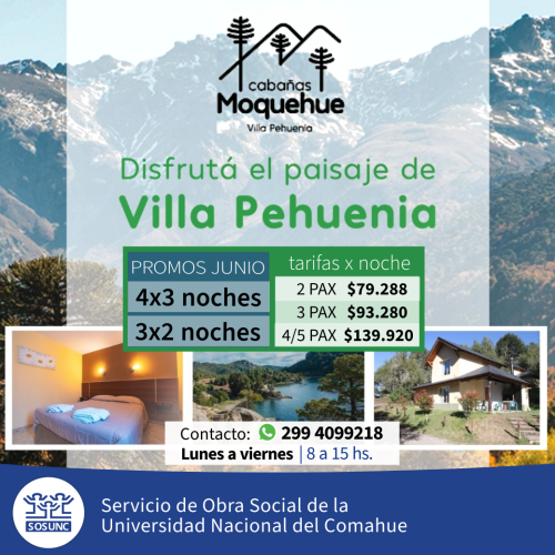 Villa Pehuenia: promos para el complejo Moquehue
