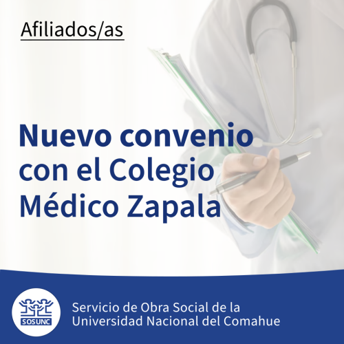 Nuevo convenio con el Colegio Médico Zapala