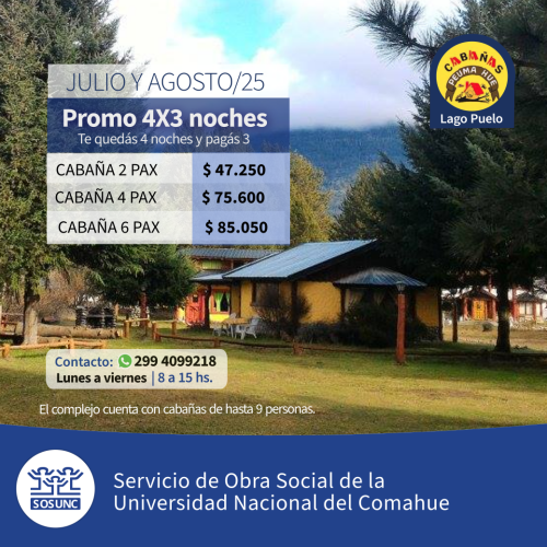 Cabañas Peuma Hue: 4×3 noches