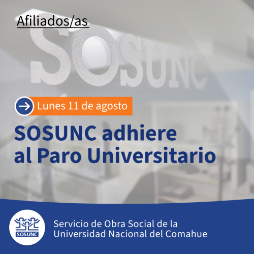 Lunes 11: SOSUNC adhiere al Paro Universitario