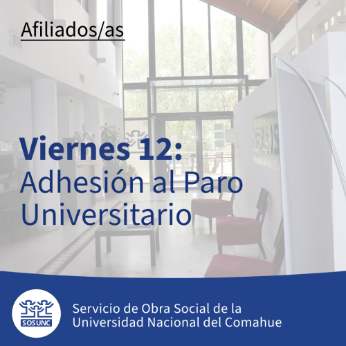 Viernes 12: adhesión al Paro Universitario