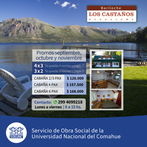 Bariloche: promos en Los Castaños