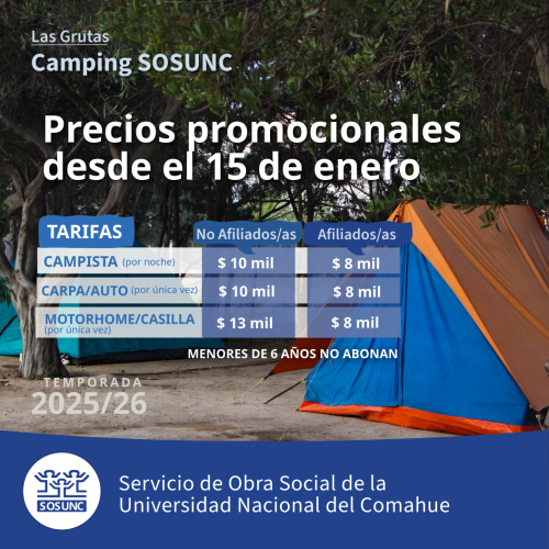 Camping en Las Grutas: precios promocionales