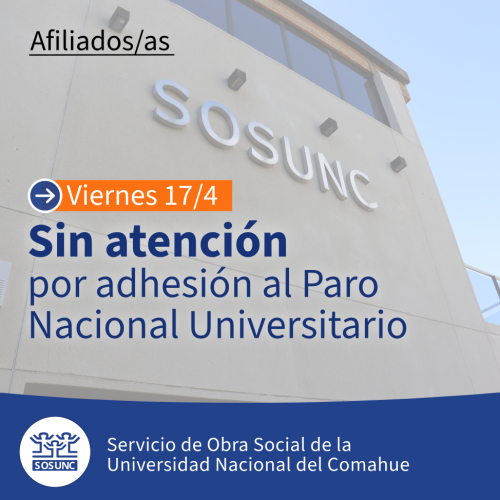 Viernes 17: sin atención por Paro Universitario