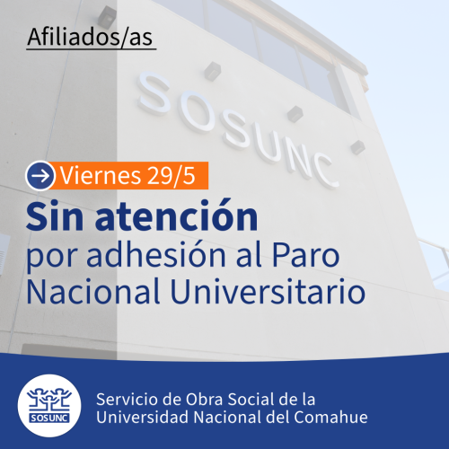 Viernes 29: sin atención por Paro Universitario