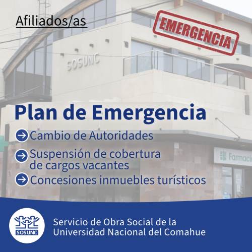 Emergencia en SOSUNC: primeras medidas 