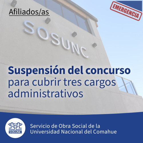 Suspensión del concurso para cubrir tres cargos administrativos