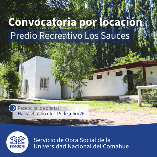 Convocatoria por locación: predio recreativo Los Sauces